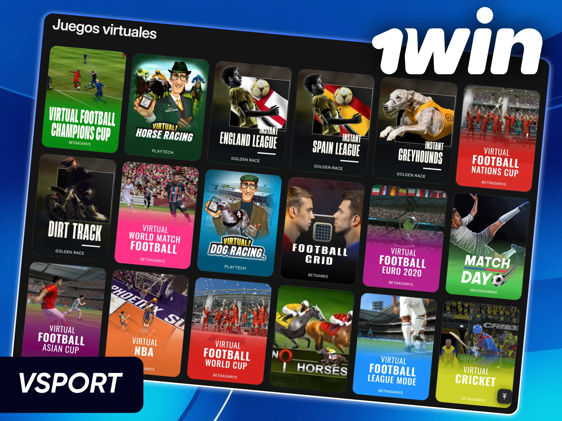 Apuestas en deportes virtuales dentro del sitio oficial de 1win Chile.
